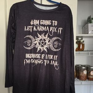 Black Graphic Long Sleeve Shirt